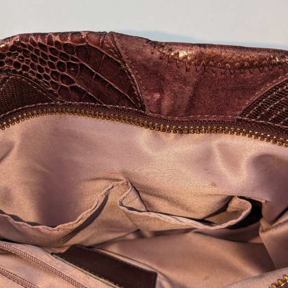 Coach Inlaid C Brooke plum purple leather/suede shoulder/ handbag Y2K hobo - Picture 9 of 10